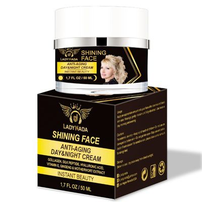 LADY NADA Anti Aging Cream W/Collagen, Vitamin E, Hyaluronic Acid, Anti Wrinkle for Women &amp; Men, Moisturizer Face Cream for Hydrating Skin, Fine Lines, Skin Repair - 1.7 Fl oz
