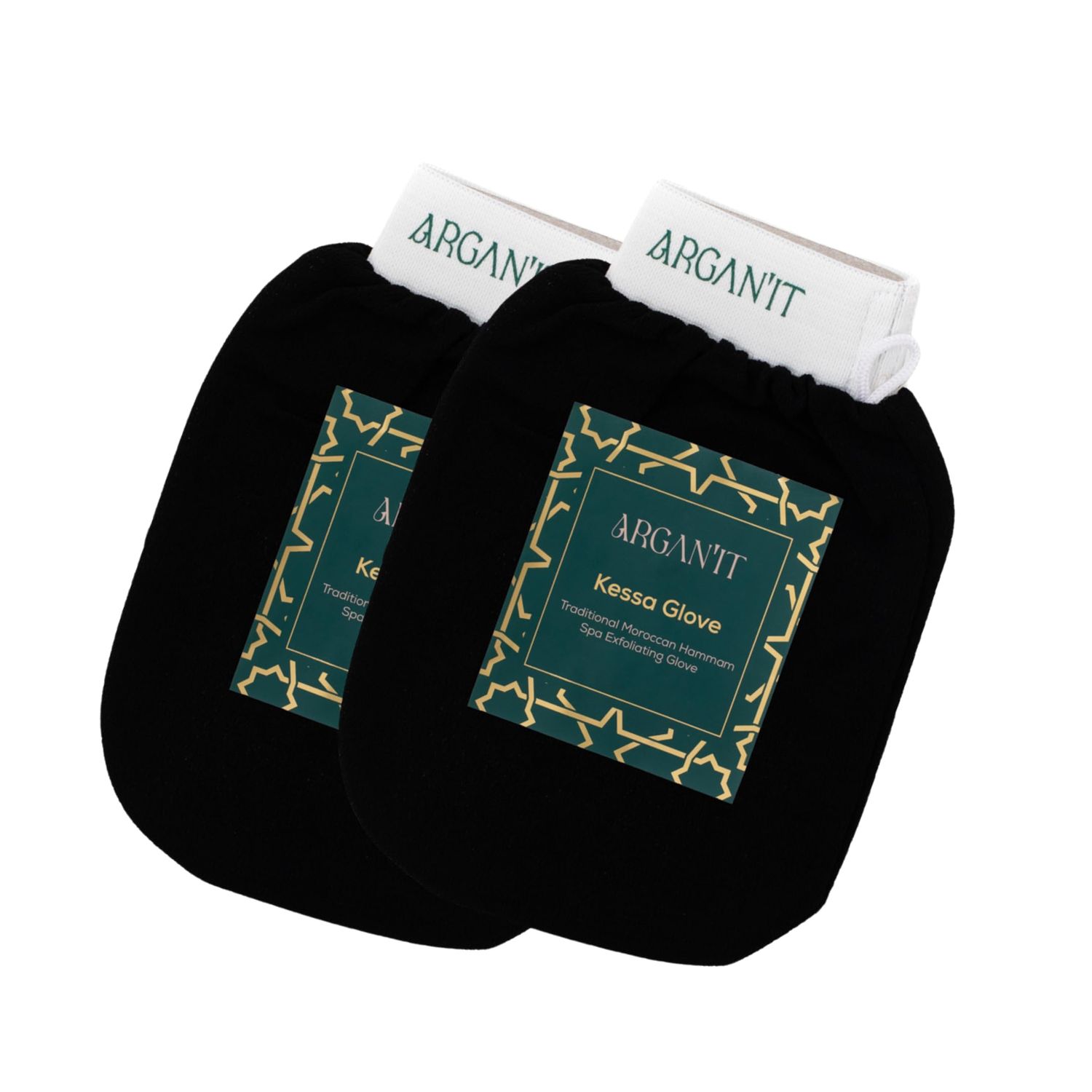 Moroccan Exfoliating Kessa Glove Deep Skin Cleansing &amp; Exfoliation - Korean 100% Vegan Viscose Body Exfoliator for Self-Tan &amp; Dead Skin Removal &amp; Keratosis Pilaris (Set of 2)