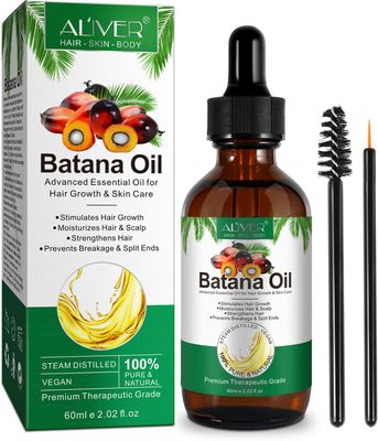 NIFEISHI Batana Oil 100% Pure Nature Organics, 60ml - Hair Growth, Strengthens Hair, Prevents Breakage &amp; Split Ends, Skin &amp; Body Care