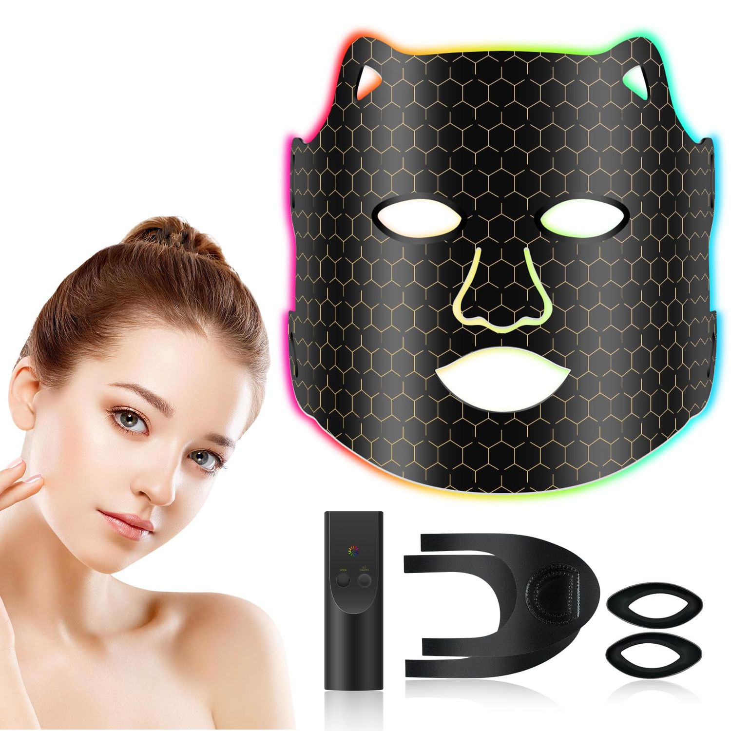 LED Light Therapy MaskPhotofacial Industry Top.1SG Certified - 10000+ Times Rigorous TestingUpgrade Red Light Therapy for Face, Beauty Advanced Red Light Mask ,15 Minute of Effective Skincare