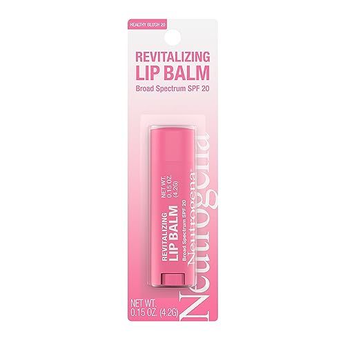 Neutrogena Revitalizing and Moisturizing Tinted Lip Balm with Sun Protective Broad Spectrum SPF 20 Sunscreen, Lip Soothing Balm with a Sheer Tint in Color Healthy Blush 20, .15 oz