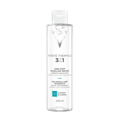 Vichy Puret Thermale One Step Micellar Water Makeup Remover &amp; Facial Toner | Micellar Cleansing Water + Vitamin B5 | No Rinse Needed | Gentle Eye Makeup Remover &amp; Hydrating Toner For Face