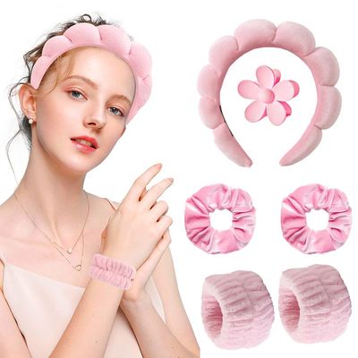 RICHTOP Spa Headband for Washing Face Soft Makeup Skincare Headbands Skin Care Headband Wristband Set Teen Girl Gifts Hair Accessories For Women