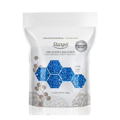 Starpil Wax 1000g / 2.2 lb Rosin Free Blue Hard Wax Beads for Painless Hair Removal, Strip less Body Wax Beans, Polymer Blend Bikini Wax for Face, Coarse Hair Removal Wax Beans for Sensitive Skin