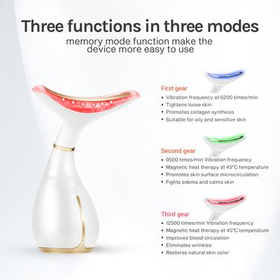 Ms.W Red Light Face Massager Tool, Facial Massager for Skin Care with LED, Heated, and Vibration,Tightenings and Rejuvenation for Face and Neck
