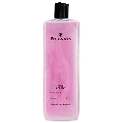 Pecksniff&#39;s Moisturizing Hand Wash Refill, 1000 ml/33.8 fl oz - Gentle and Luxuriously Fragranced, Spa-Like Experience in a Bottle (Rose &amp; Peony)