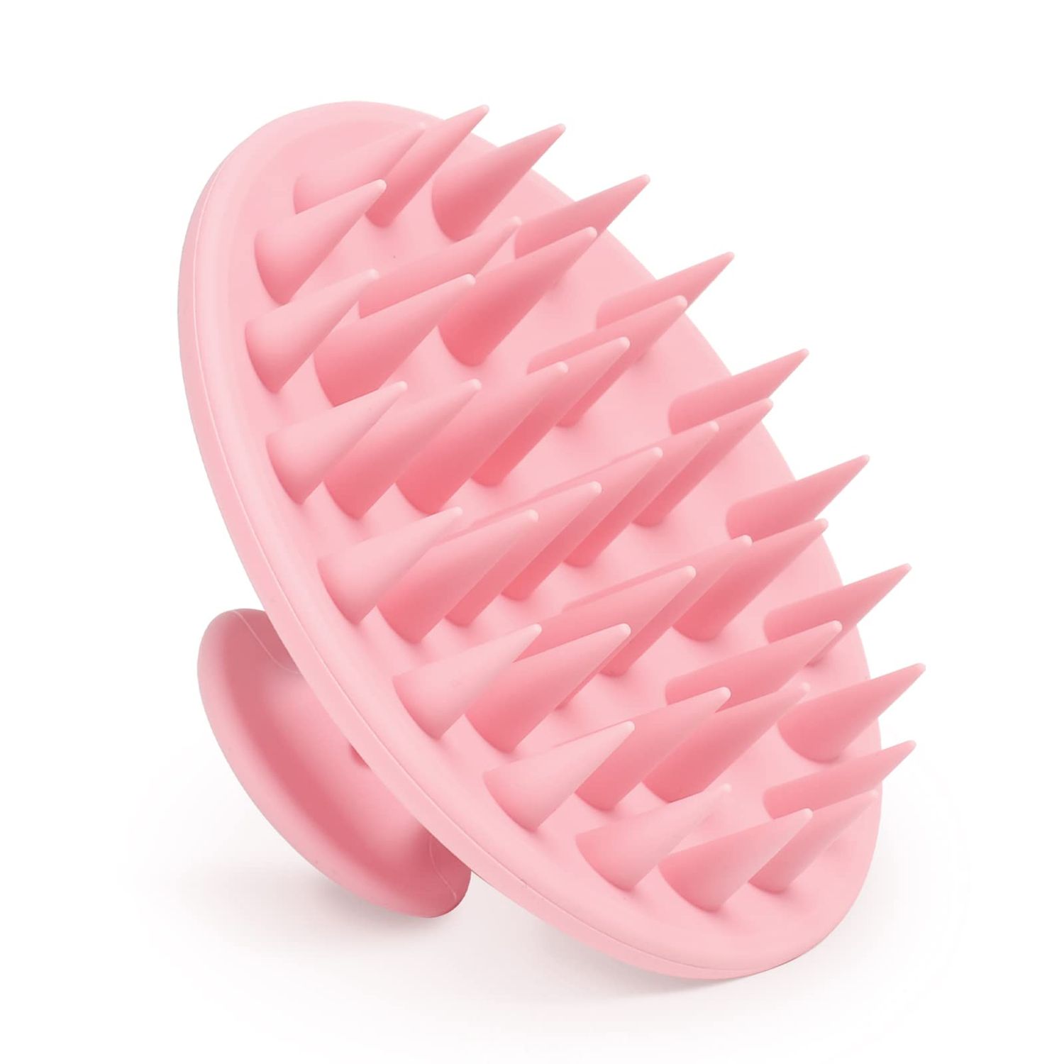 Meartchy Silicone Scalp Massager Shampoo Brush, Scalp Brush for Hair Growth &amp; Dandruff Removal, Hair Scrubber Scalp Stimulator Exfoliator Brush with Soft Bristles for Wet Dry Scalp Care (Pink)