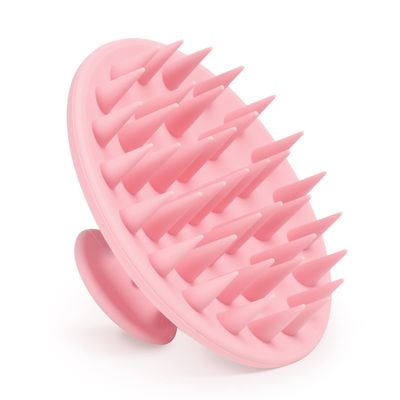 Meartchy Silicone Scalp Massager Shampoo Brush, Scalp Brush for Hair Growth &amp; Dandruff Removal, Hair Scrubber Scalp Stimulator Exfoliator Brush with Soft Bristles for Wet Dry Scalp Care (Pink)