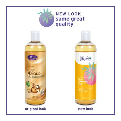 Life-flo Pure Almond Oil, Sweet Almond Oil for Skin Care, Hair Care and Massage, Aromatherapy Carrier Oil, Revitalizing and Moisturizing, No Fillers, 60-Day Guarantee, Not Tested on Animals, 16oz