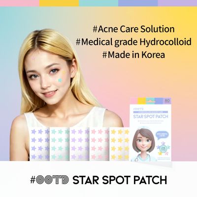 Star Spot Acne/Pimple Patch For Face, Hydrocolloid, Niacinamide, Ceramide, Cute Pastel Colors, Protecting & Healing, Prevent scarring, Blemish remover, Ideal for Blemish Spots, made in Korea 80 counts