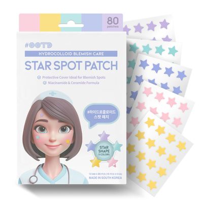 Star Spot Acne/Pimple Patch For Face, Hydrocolloid, Niacinamide, Ceramide, Cute Pastel Colors, Protecting &amp; Healing, Prevent scarring, Blemish remover, Ideal for Blemish Spots, made in Korea 80 counts