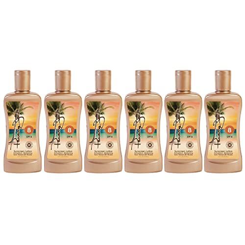 Panama Jack Sunscreen Tanning Lotion - SPF 8, PABA, Paraben, Gluten &amp; Cruelty Free, Antioxidant Moisturizing Formula, 6 FL OZ (Pack of 6)