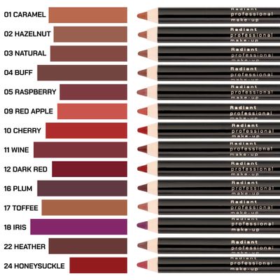 Radiant Professional Waterproof Lip Liner Pencil - Long Lasting Lip Liner Pencil for Defined Lips - Soft &amp; Creamy Lipliner Pencil with Vitamin E - Longwearing Lip liner Pencil 1.20g, (12 DARK RED)