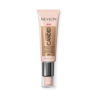 Revlon PhotoReady Candid Natural Finish Foundation, with Anti-Pollution, Antioxidant, Anti-Blue Light Ingredients, 350 Natural Tan, 0.75 fl. oz.