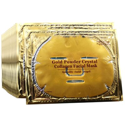 Permotary 12 PCS 24k Gold Crystal Gel Collagen Facial Masks, Treatment Deep Moisturizing Facial Masks For Anti Aging Puffiness Skincare Anti Wrinkle Tighten Skin &amp; Revitalize Skin
