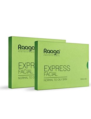 Raaga Professional Express Facial Kit, 1.23 Oz (35g) | for Normal to Oily Skin | Natural Skin Care Kit for Smooth, Soft, and Radiant Skin | for Her