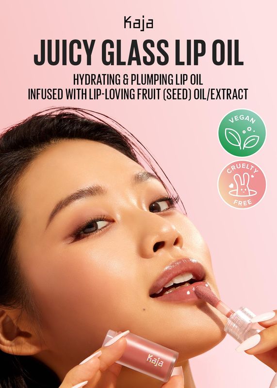 Kaja Juicy Glass Lip Plumping Oil | Hydrating, Feel Plumped and Lightweight with Vitamin Tree Fruit Oil for Glass Skin Look | 04 Grape Glowtini | Vegan, Cruelty-Free, Valentine's Day Gift