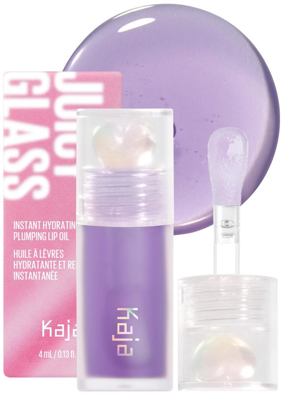 Kaja Juicy Glass Lip Plumping Oil | Hydrating, Feel Plumped and Lightweight with Vitamin Tree Fruit Oil for Glass Skin Look | 04 Grape Glowtini | Vegan, Cruelty-Free, Valentine&#39;s Day Gift