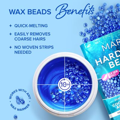 MAREE Hard Wax Beads - Hair Removal Wax Kit with Marine Collagen Shea Butter &amp; Aloe Vera - Bikini Wax Beads, Body Wax Beads for Sensitive Skin - 450G