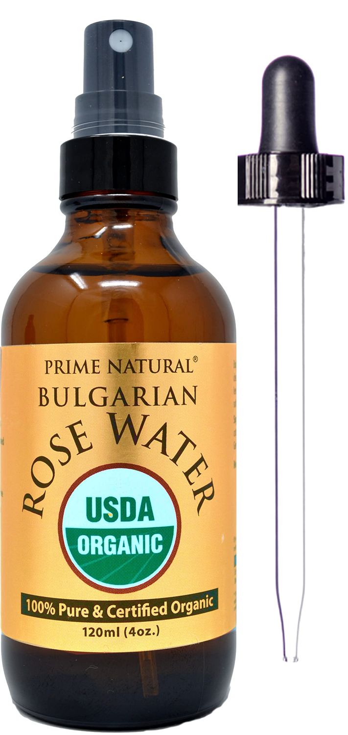 Rose Water Spray 4oz/120ml - USDA Certified Organic - Facial Toner, Hydrating Mist for Face &amp; Hair - Bulgarian, 100% Pure, Natual, Preservative-Free, Moisturizer from Fresh Rose Petals