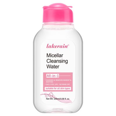 NICEFACE All-in-One Micellar Cleansing Water, Hydrating Facial Cleanser &amp; Makeup Remover, Apply to Face, Eyes and Lips - No Rinse Off, Suitable for Sensitive Skin, Vegan, Cruelty Free (100ml)