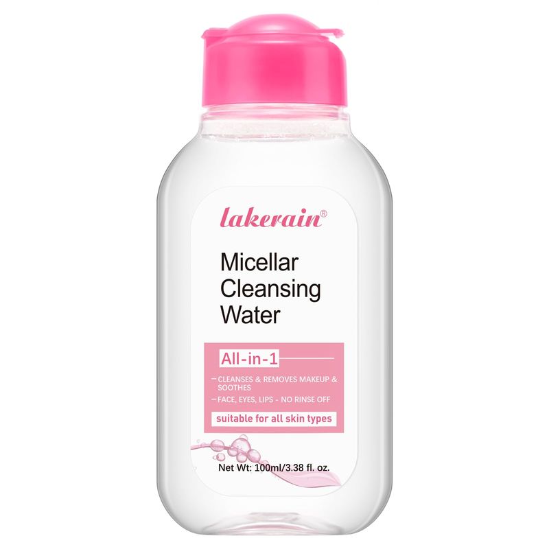 NICEFACE All-in-One Micellar Cleansing Water, Hydrating Facial Cleanser &amp; Makeup Remover, Apply to Face, Eyes and Lips - No Rinse Off, Suitable for Sensitive Skin, Vegan, Cruelty Free (100ml)