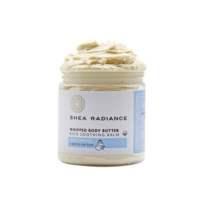 Shea Radiance P.U.R.E. Whipped Shea Butter with Colloidal Oatmeal - Whipped Body Butter Blended with Skin Soothing Oatmeal &amp; Moisturizing Rice Bran Oil | Unscented (5 oz)