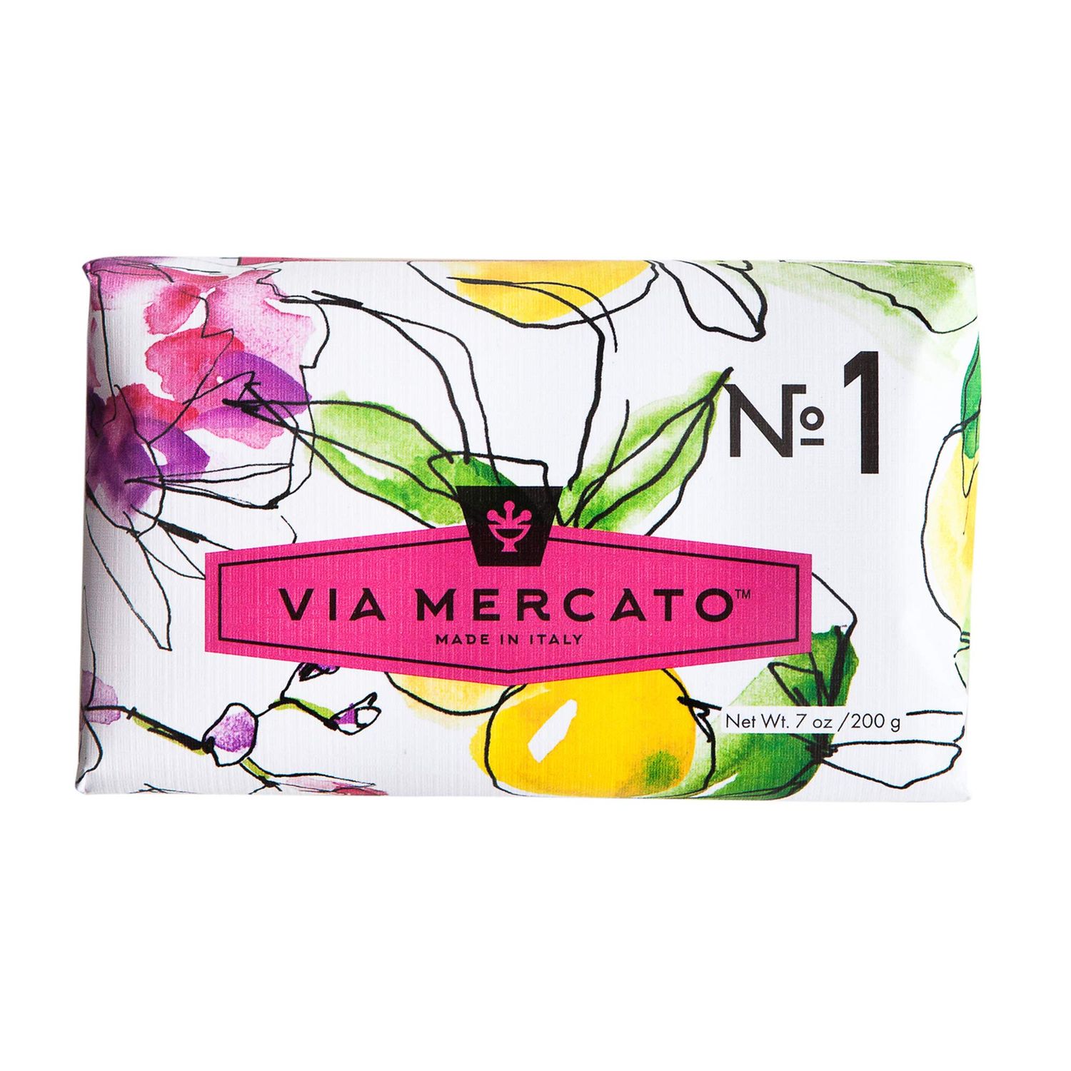 Via Mercato Italian Soap Bar (200 g), No. 1 - Bergamot, Patchouli &amp; Rosewood