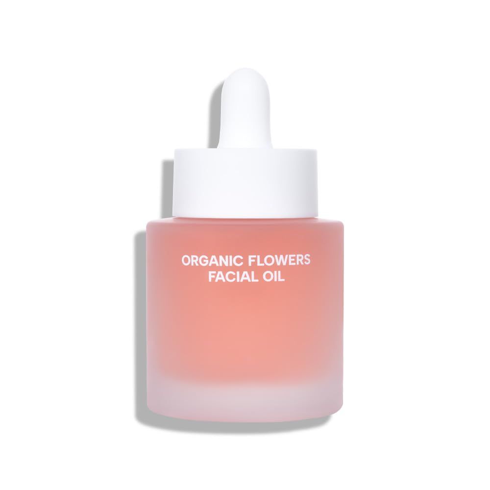 Whamisa Organic Flowers Facial Oil Deep Rich - Moisturizing for Sensitive and Dry skin, Organic 96%, Vegan (32ml/1.0 fl.oz.), Korean skincare, Lightweight oil, Quick absorbing, Multi facial oil