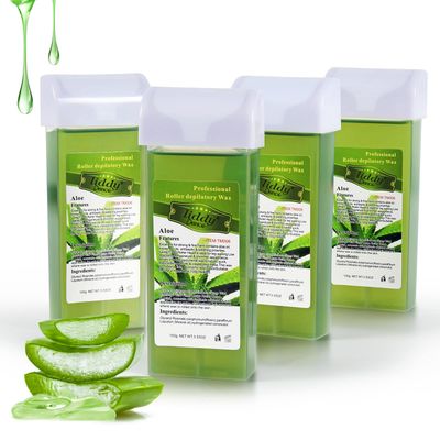 Liddy Dance Hair Removal Wax, Wax Refill, Soft Wax Roller Cartridge for Roll on Waxing Kit, Aloe Depilatory Rolling Wax for Sensitive Skin, 4 Pack (14.1 OZ)