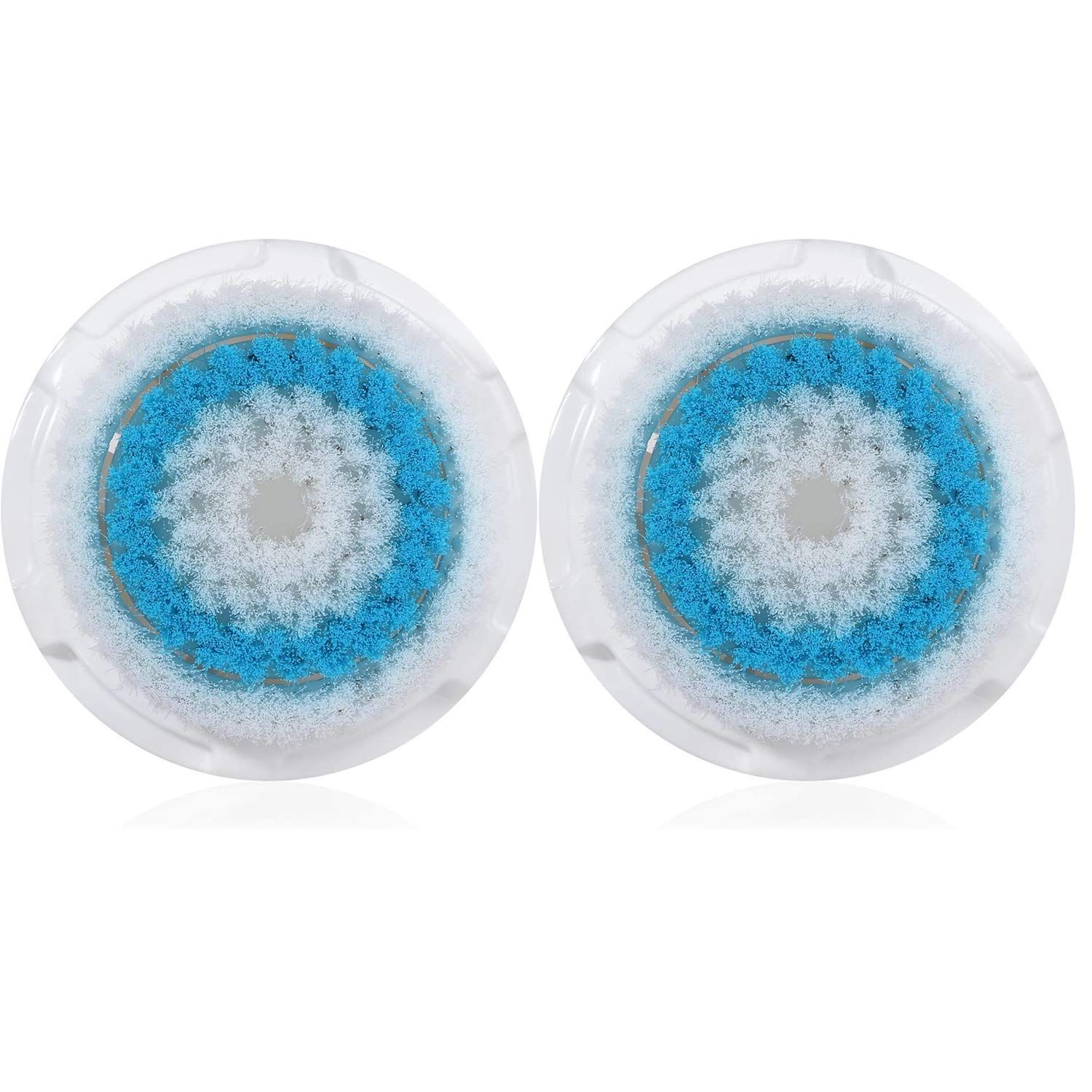 Replacement Facial Cleansing Brush Heads, Facial Cleansing Brush Head, Exfoliator Facial Brush Heads, for Acne Prone, Clogged and Enlarged Pores Sensitive Skins (2 Pack/Blue)