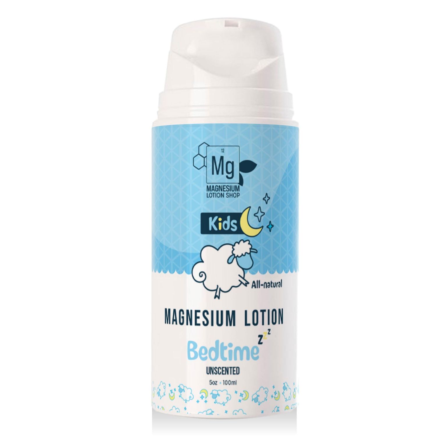 Unscented Magnesium Lotion for Kids | 5oz Bottle with 250mg in each Teaspoon | We use Natural Shea Butter in Our Paraben-Free Magnesium Lotion for Sleep