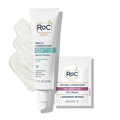 RoC Multi Correxion 1.5% Pure Hyaluronic Acid Anti Aging Daily Face Moisturizer, Broad Spectrum Sunscreen SPF 30, Stocking Stuffers for Men &amp; Women, (1.7 oz) with Retinol Packette (Packaging May Vary)