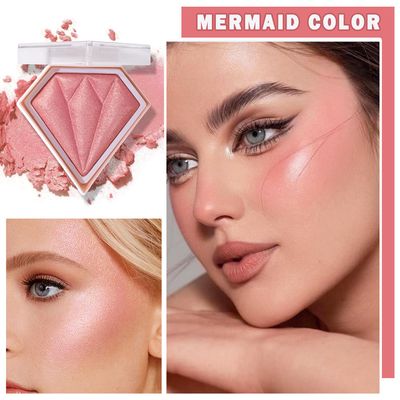 XINGXYUEL Face Glitter Highlighter Makeup Palette Shimmer Contour Powder Waterproof Long-Lasting,Brightens Face Complexion Contour Illuminator Highlighters Blush Powder Makeup Palette-05 Mermaid Color