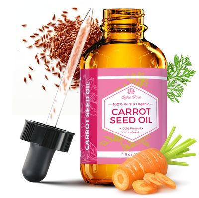 Leven Rose Carrot Seed Oil Pure Unrefined Cold Pressed Moisturizer for Hair Skin and Nails 1 oz