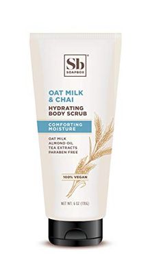 Soapbox Gentle Exfoliating Body Scrub ? Oat Milk &amp; Chai ? 6oz ? Moisturizing Body Scrub for Visibly Smoother Skin with Coconut Oil and Oat Milk