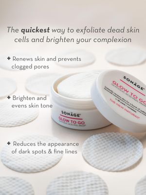 Sonage Glow To Go Glycolic Acid Facial Pads: Exfoliate &amp; Brighten Skin - Daily Use
