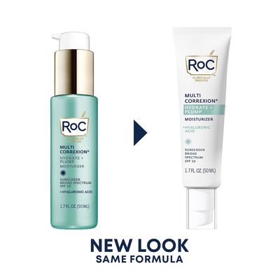 RoC Multi Correxion 1.5% Pure Hyaluronic Acid Anti Aging Daily Face Moisturizer, Broad Spectrum Sunscreen SPF 30, Stocking Stuffers for Men &amp; Women, (1.7 oz) with Retinol Packette (Packaging May Vary)