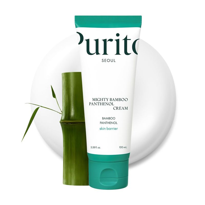 PURITO Mighty Bamboo Panthenol Cream, Glow Cream, Skin Barrier Repair, for All Skin Types, Daily Face Moisturizer, Glass skin, Vegan &amp; Cruelty-Free, Korean Skin Care 3.38fl.oz / 100ml