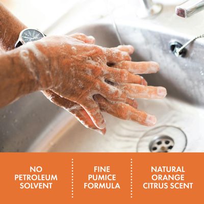 Permatex 25219 Fast Orange Pumice Lotion Hand Cleaners, Citrus, Bottle with Pump, 1 gal, 128 Fl Oz (Pack of 1)