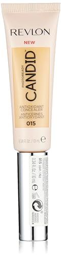 Revlon Concealer Stick, PhotoReady Candid Face Makeup with Anti-Pollution &amp; Antioxidant Ingredients, Longwear Medium-Full Coverage Infused with Caffine,Natural Finish,Oil Free,015 Light, 0.34 Fl Oz