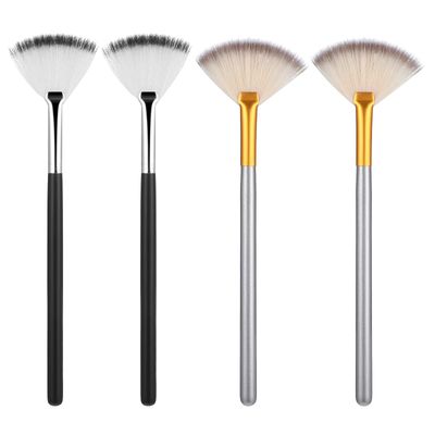 JIYIN 4 Pcs Facial Brushes Fan Mask Brushes, Face Mask Brush Soft Facial Applicator Brushes Tools for Peel Glycolic Mask Esthetician Makeup Brush