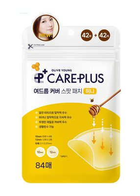 OLIVE YOUNG Care Plus Honey Scar Cover Korean Spot Pimple Patches 1PACK (84Count) | Hydrocolloid Patch, Spot Stickers for Acne Pimple and Zits, Contains Manuka Honey