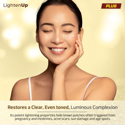 LightenUp Plus Brightening Gel with Pump - 1Fl oz / 30ml - With Coconut Oil and Alpha Arbutin
