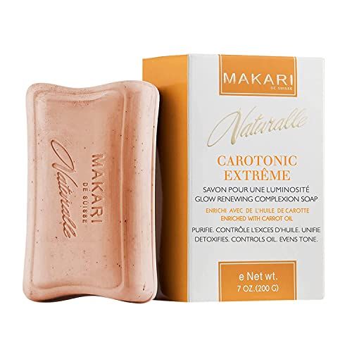 Makari Naturalle Carotonic Extreme Toning Soap | Skin Illuminating and Oil-Controlling Bar | Prevents Breakouts | Promotes Even Skin Tone | For Combination, Oily, and Acne-Prone Skin (7oz)
