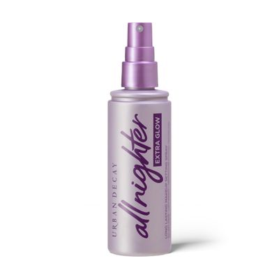 Urban Decay All Nighter Extra Glow Dewy Makeup Setting Spray for Face, Hyaluronic Acid &amp; Agave Extract, All Day Wear, Radiant Finish, Temperature Control, Oil-free, Vegan - 4 fl oz