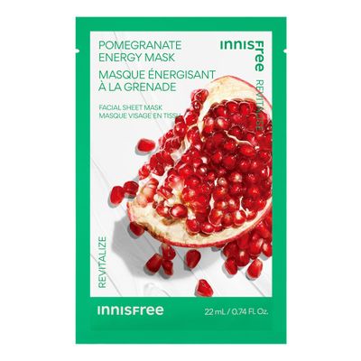 innisfree Pomegranate Energy Mask, Hydrating Serum Korean Sheet Mask, Face Mask for Bright, Glowing Skin