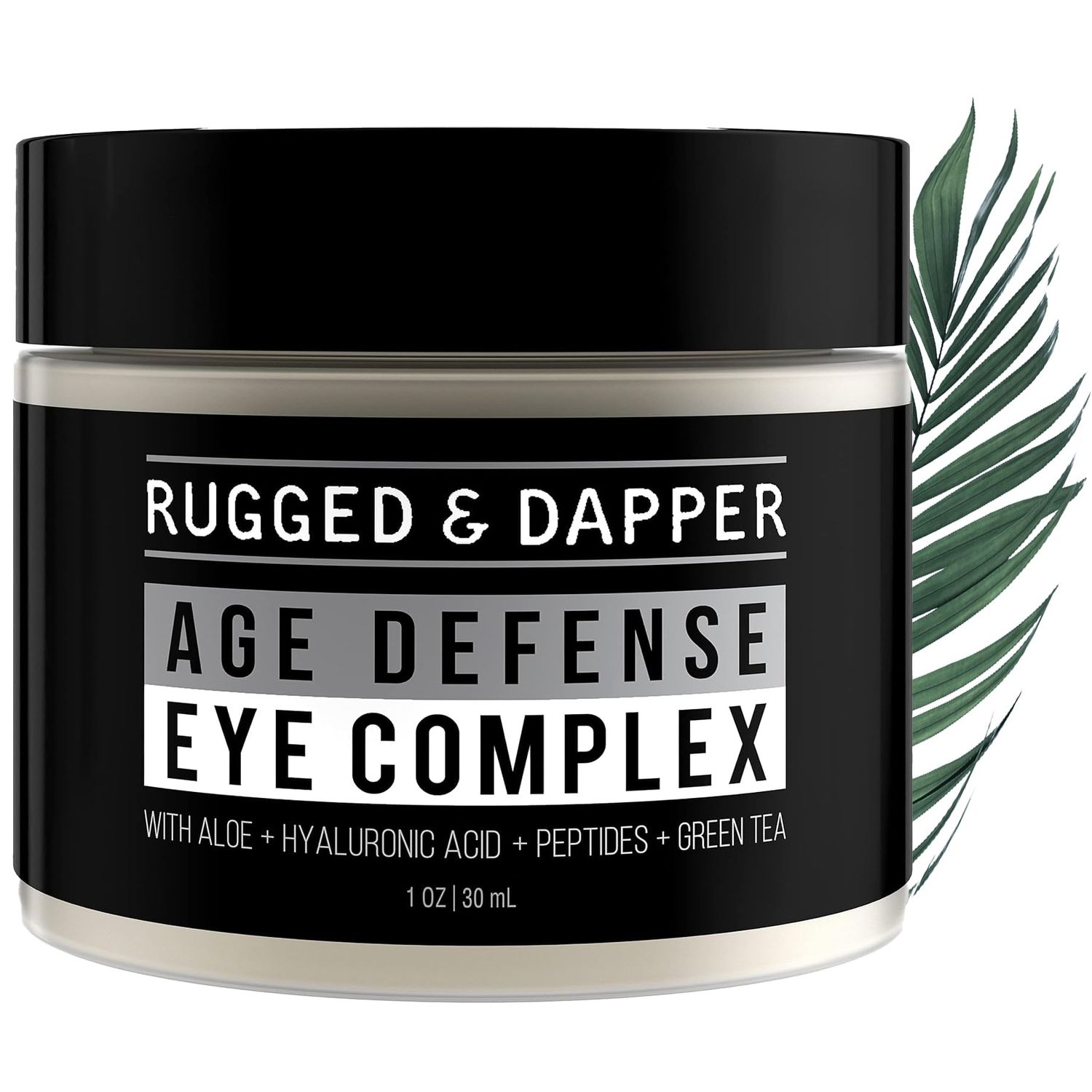 RUGGED &amp; DAPPER Premium Men&#39;s Eye Cream | Age Defense for Dark Circles, Wrinkles &amp; Puffy Eyes | Unscented | Hyaluronic Acid, Aloe + Argan Oil