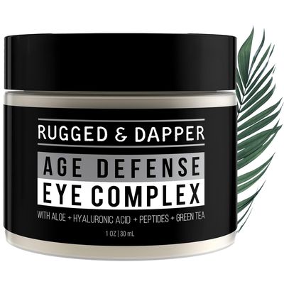 RUGGED &amp; DAPPER Premium Men&#39;s Eye Cream | Age Defense for Dark Circles, Wrinkles &amp; Puffy Eyes | Unscented | Hyaluronic Acid, Aloe + Argan Oil