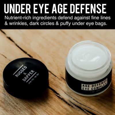 RUGGED &amp; DAPPER Premium Men's Eye Cream | Age Defense for Dark Circles, Wrinkles &amp; Puffy Eyes | Unscented | Hyaluronic Acid, Aloe + Argan Oil
